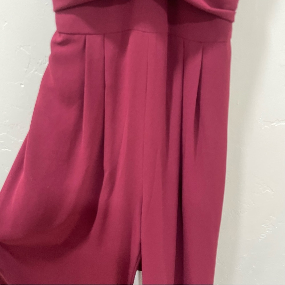 NWT Gal Meets Glam Women's 4 Maroon Delaney Crossover Wrap Jumpsuit Pantsuit - Picture 7 of 16